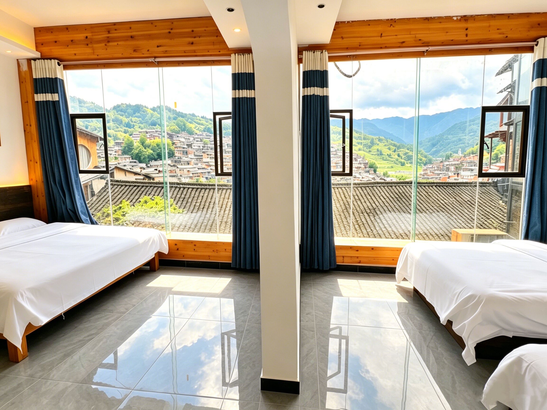 Cortinas blackout, insonorización, wifi gratis y ropa de cama 