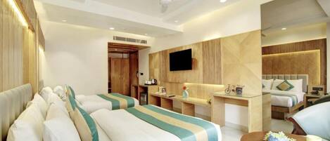 Family Quadruple Room, City View | Egyptian cotton sheets, premium bedding, down comforters