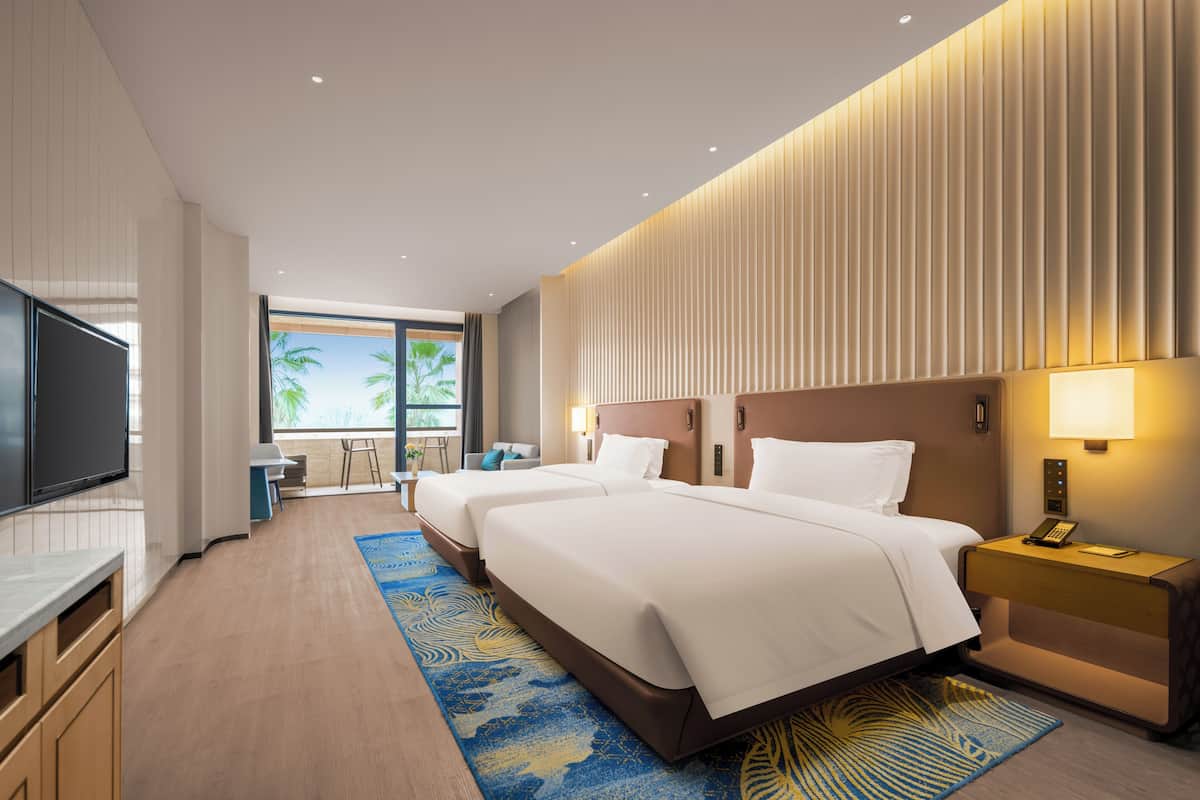 Deluxe Twin Room, 2 Queen Beds, Balcony | In-room safe, desk, blackout drapes, iron/ironing board