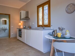 Fridge, microwave, oven, toaster