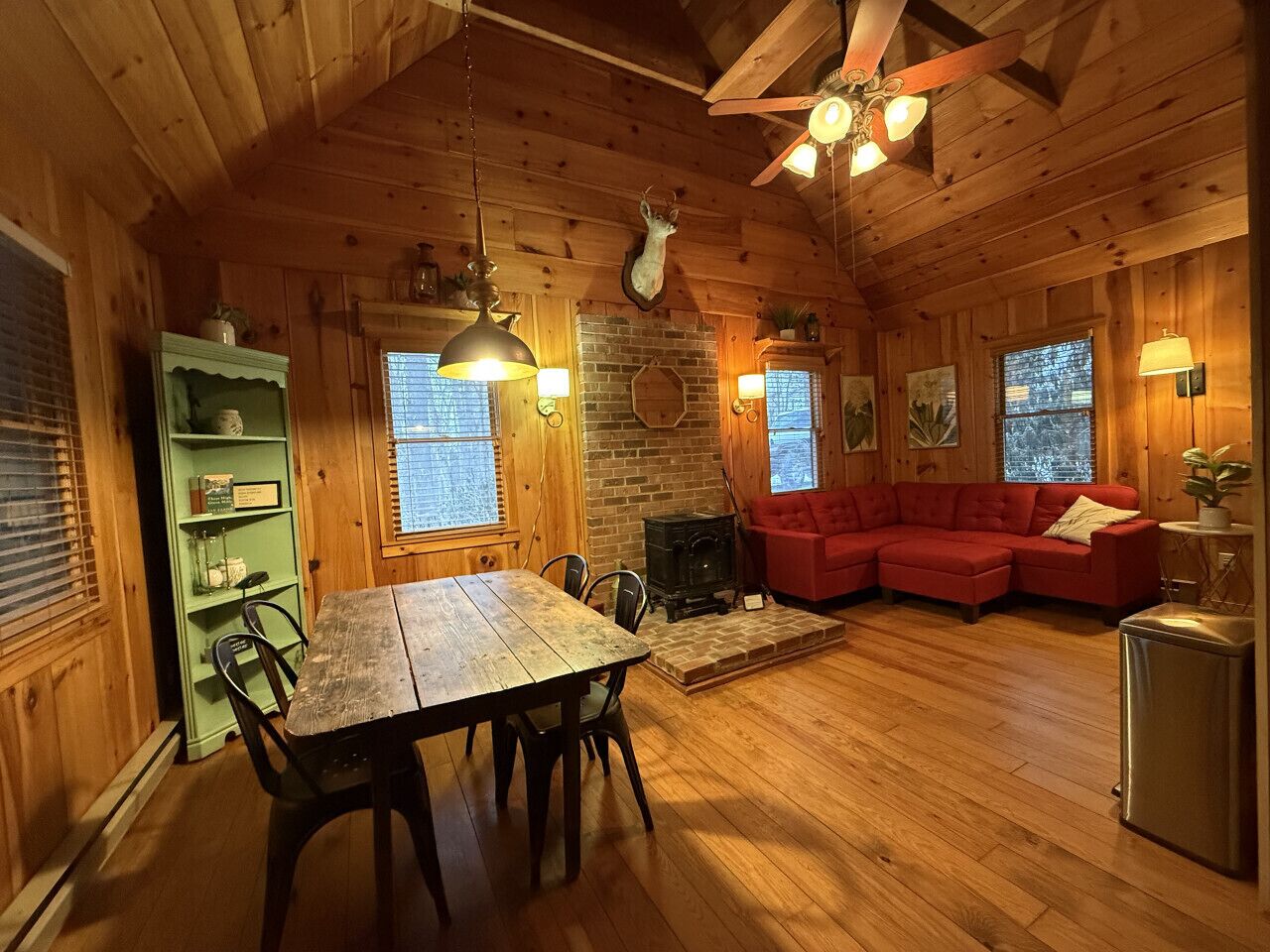 Smart TV, caminetto, libri