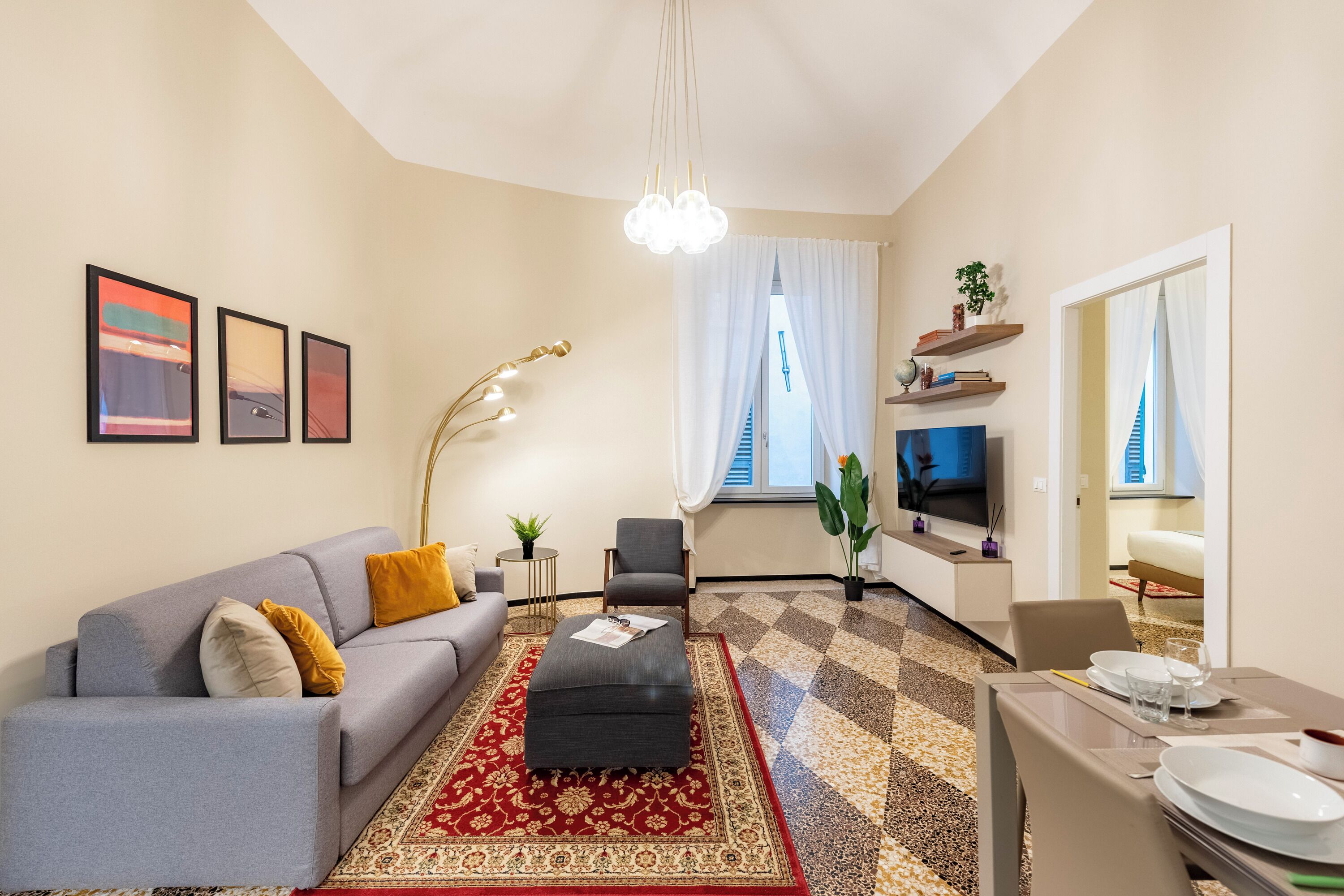 Standard-Apartment, Mehrere Schlafzimmer, 2 Bäder (Lovely Flat In Genova Historic Center) | Wohnbereich