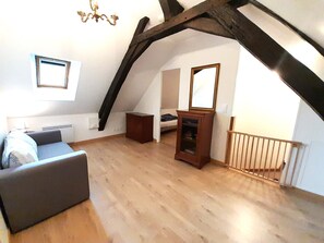 TV, fireplace, foosball