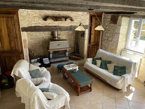 TV, fireplace, DVD player