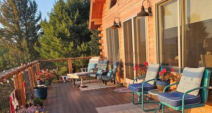 Newly built cedar Log Home overlooking Rangeley Lake with views galore