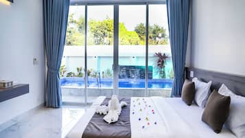 Luxury Villa, Pool View | 3 bedrooms, hypo-allergenic bedding, bed sheets