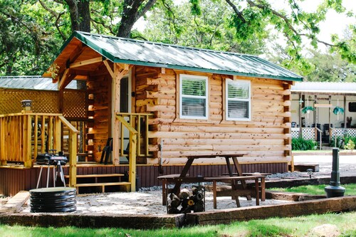 #4 - Amish Log Camping Cabin Walk To The Water Cabin