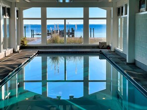 Indoor pool, a heated pool - All Year Retreat - Indoor Heated Pool, Beach, Game & Movie Cottage, Sleeps 21 (Hague)