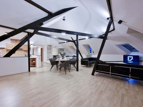 Alpha Apartments: Großes Loft für 8, Dachterrasse
