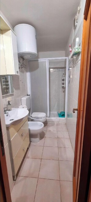 Secadora de cabello, jabón, papel de baño 