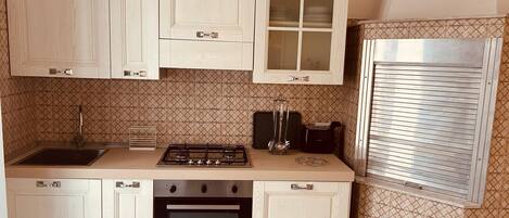 Kühlschrank, Mikrowelle, Ofen, Herdplatte