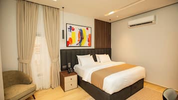 In-room safe, desk, laptop workspace, blackout drapes