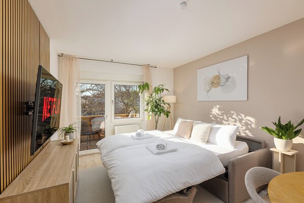 2 chambres, fer et planche à repasser, lit de bébé portatif, Wi-Fi