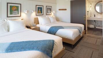 Quarto luxo, 2 camas Queen, vista para o oceano | 2 quartos, roupas de cama premium, camas com colchões pillow-top