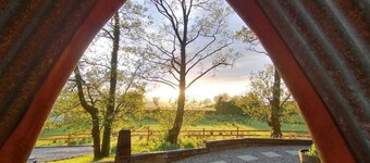 A shepherd's hut retreat with a private wood fired hot tub in County Fermanagh
