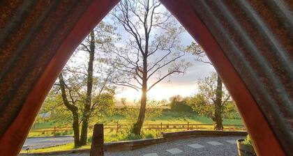 A shepherd's hut retreat with a private wood fired hot tub in County Fermanagh