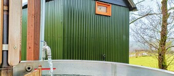 A shepherd's hut retreat with a private wood fired hot tub in County Fermanagh