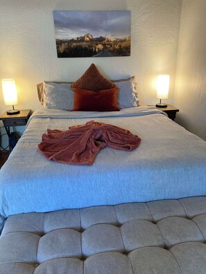 1 bedroom, travel crib, WiFi, bed sheets