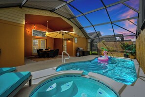 Piscine extérieure, piscine chauffée