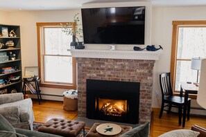 Smart TV, fireplace, video games, computer monitors