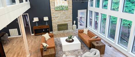 TV, fireplace, table tennis