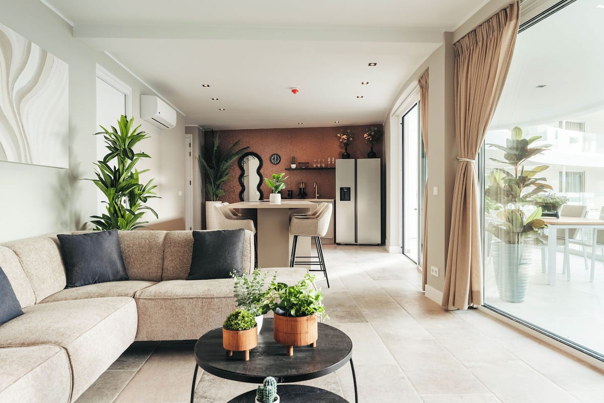 Appartamento Luxury, 2 camere da letto | Area soggiorno | TV a schermo piatto