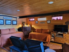 TV, fireplace, offices