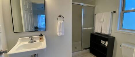 Towels, soap, toilet paper