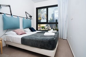 2 bedrooms, iron/ironing board, free WiFi, bed sheets - WealthyStays 2BR Retreat | 5Min Walk to Beach (Protaras)
