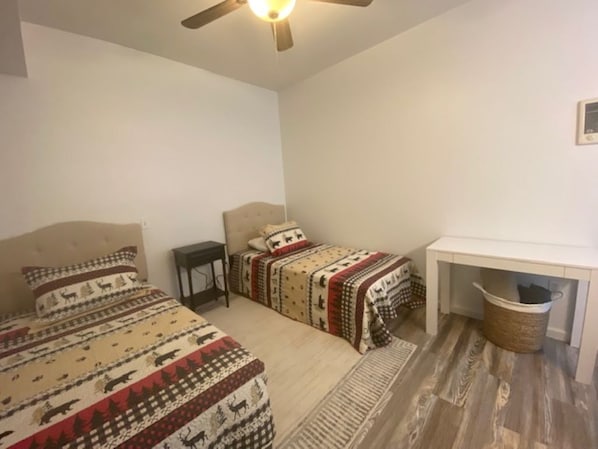 2 bedrooms, bed sheets