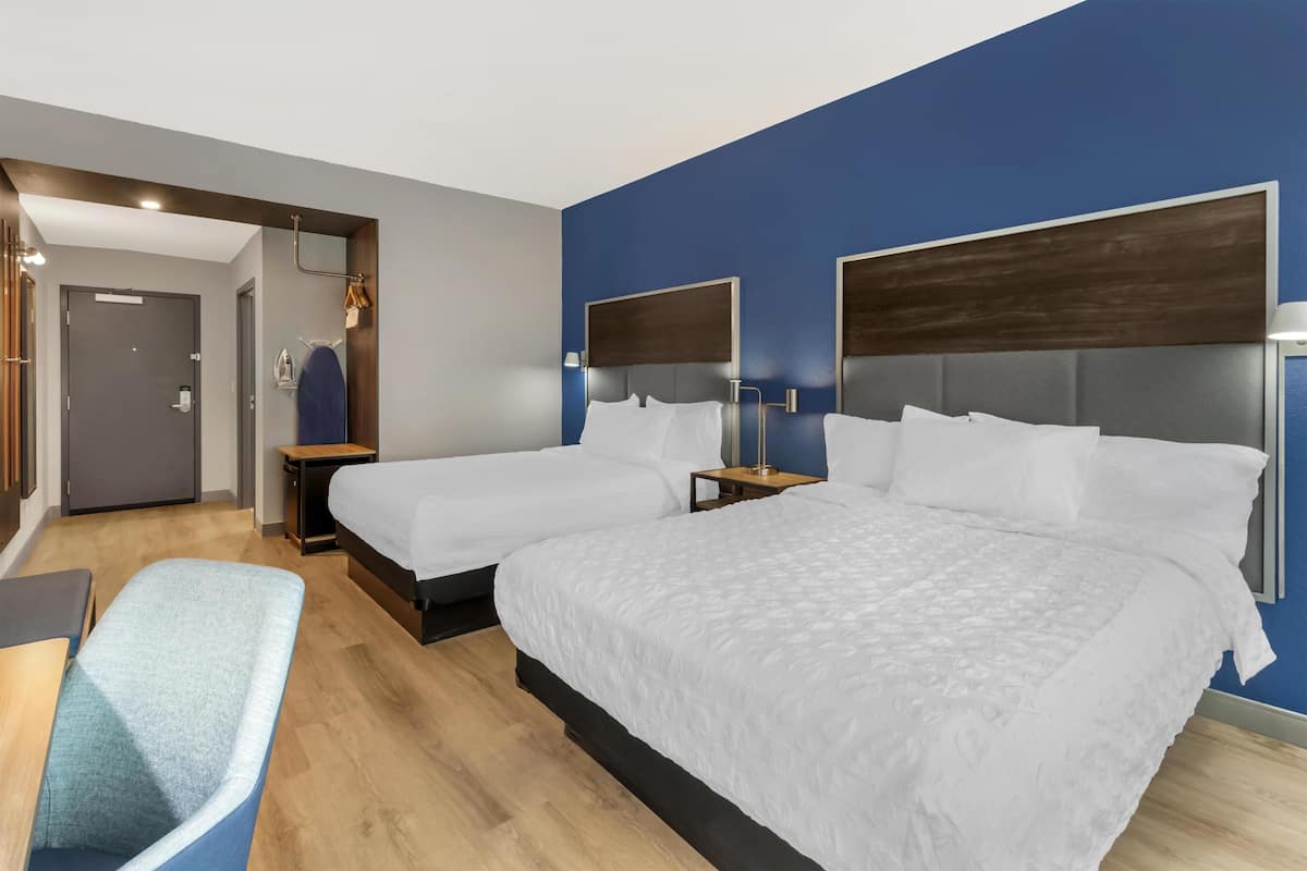 Room, 2 Queen Beds | Desk, laptop workspace, free WiFi, bed sheets