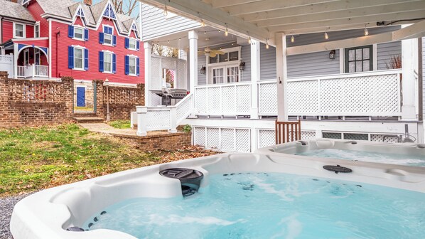 Terrace/patio - Historic Home w/ Sauna, HotTub, Speakeasy & Game Room (Berkeley Springs)