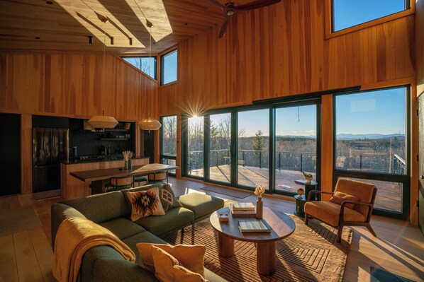 Smart TV, fireplace, video games, books