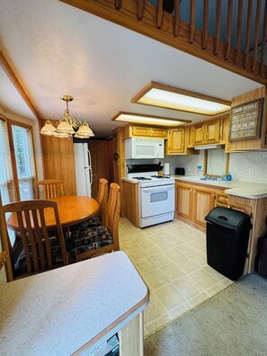 Private kitchen - Rental Cabin #404 w/ Queen bed (Wisconsin Dells)