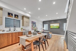 Superior Townhome, Non Smoking, Kitchen | Private kitchen | Full-sized fridge, microwave, oven, stovetop - Luxe Townhome | Newly-Built (Van Nuys)