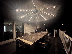 Outdoor dining - Walk to Everything! Spacious & New 4-Bedroom Home in the Center of Town. (Schroon Lake)