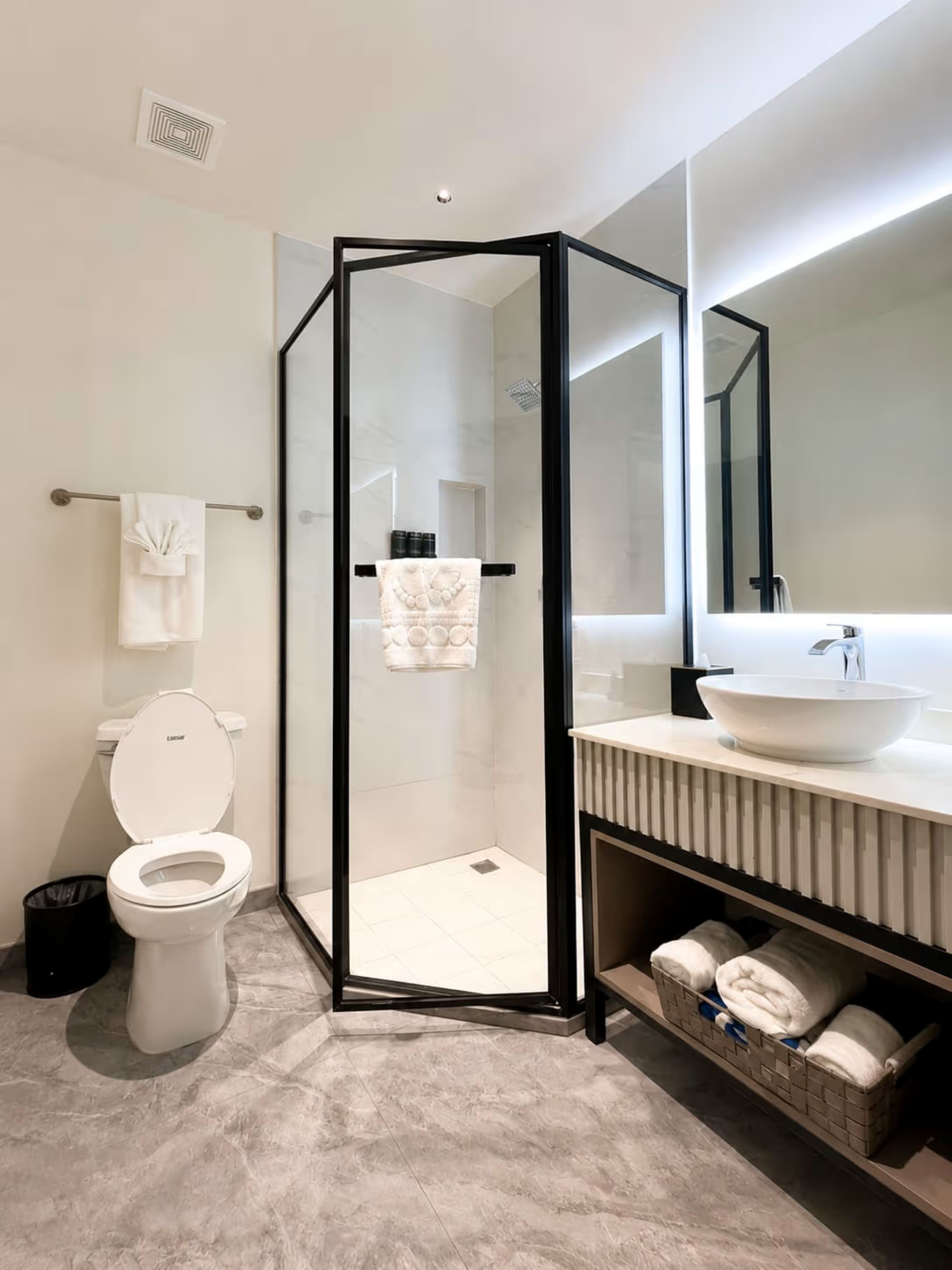 Tempur-Pedic beds, in-room safe, blackout curtains, soundproofing