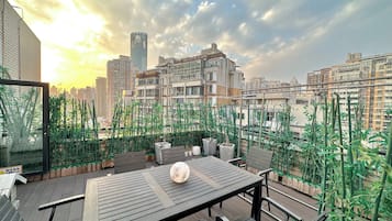 Superior Room, Multiple Beds, City View | Terrace/patio