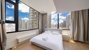 Superior Room, Multiple Beds, City View | Laptop workspace, free WiFi