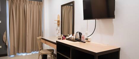Desk, WiFi (free), bed sheets