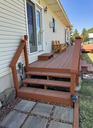 Terrace/patio - Charming 2-bedroom home in Ashton near Yellowstone and Grand Teton NP. (Ashton)