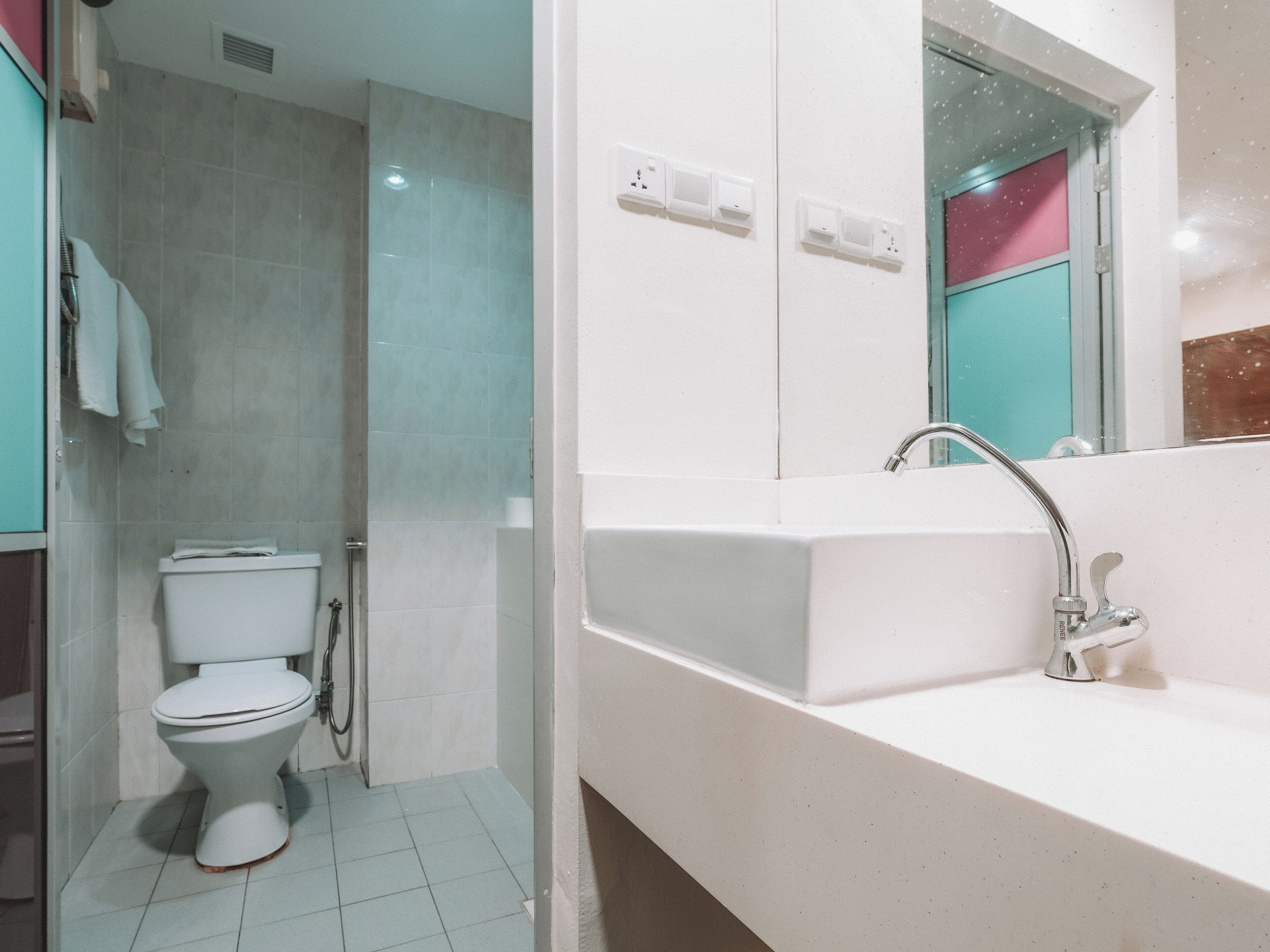 Basic Double or Twin Room | Bathroom | Shower, hair dryer, towels, soap