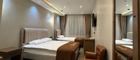 Luxury Twin Room, City View | Desk, laptop workspace, free WiFi