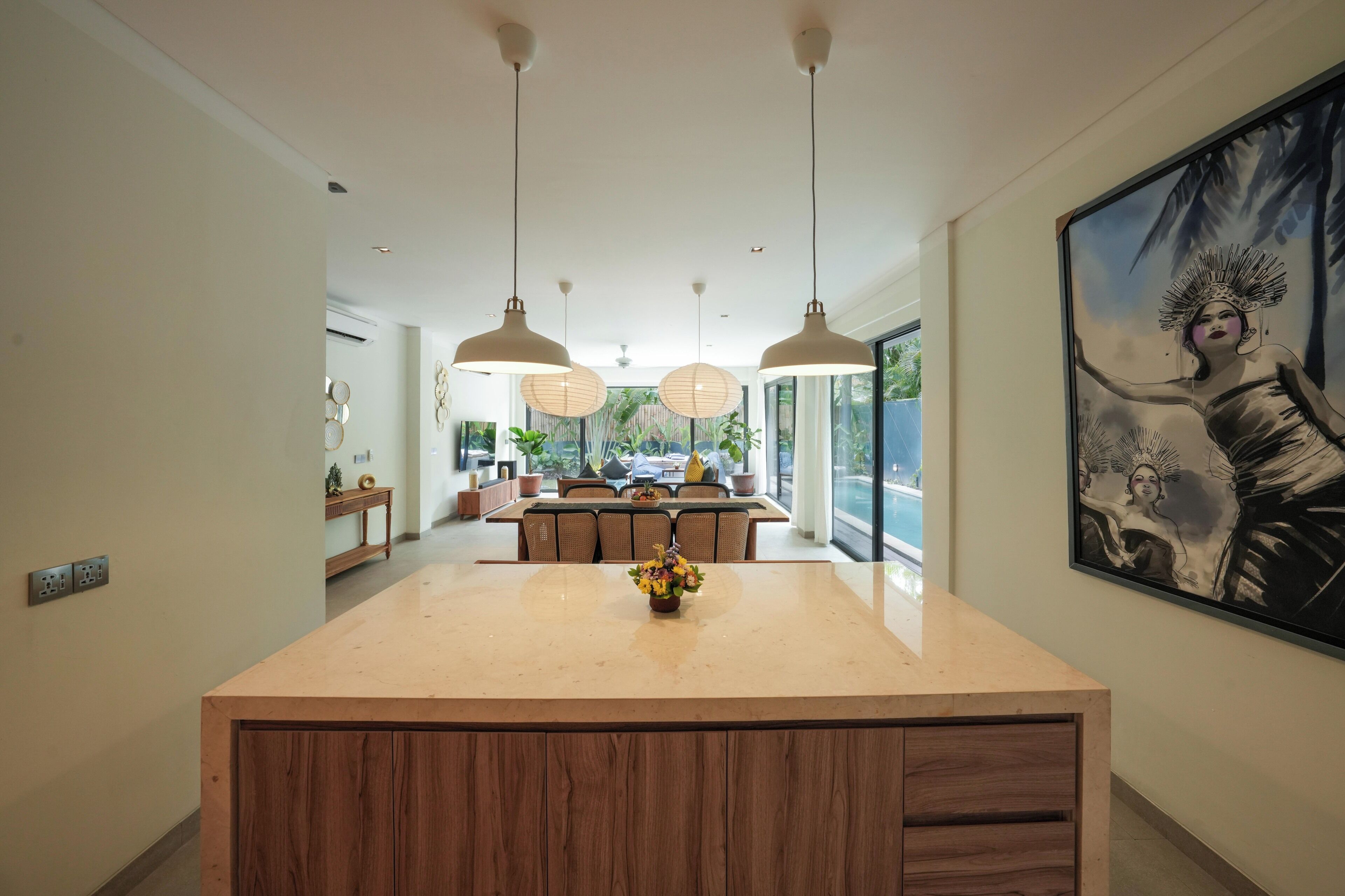 豪華別墅, 泳池景 | 客廳 | 60 吋智能電視連數碼電視頻道