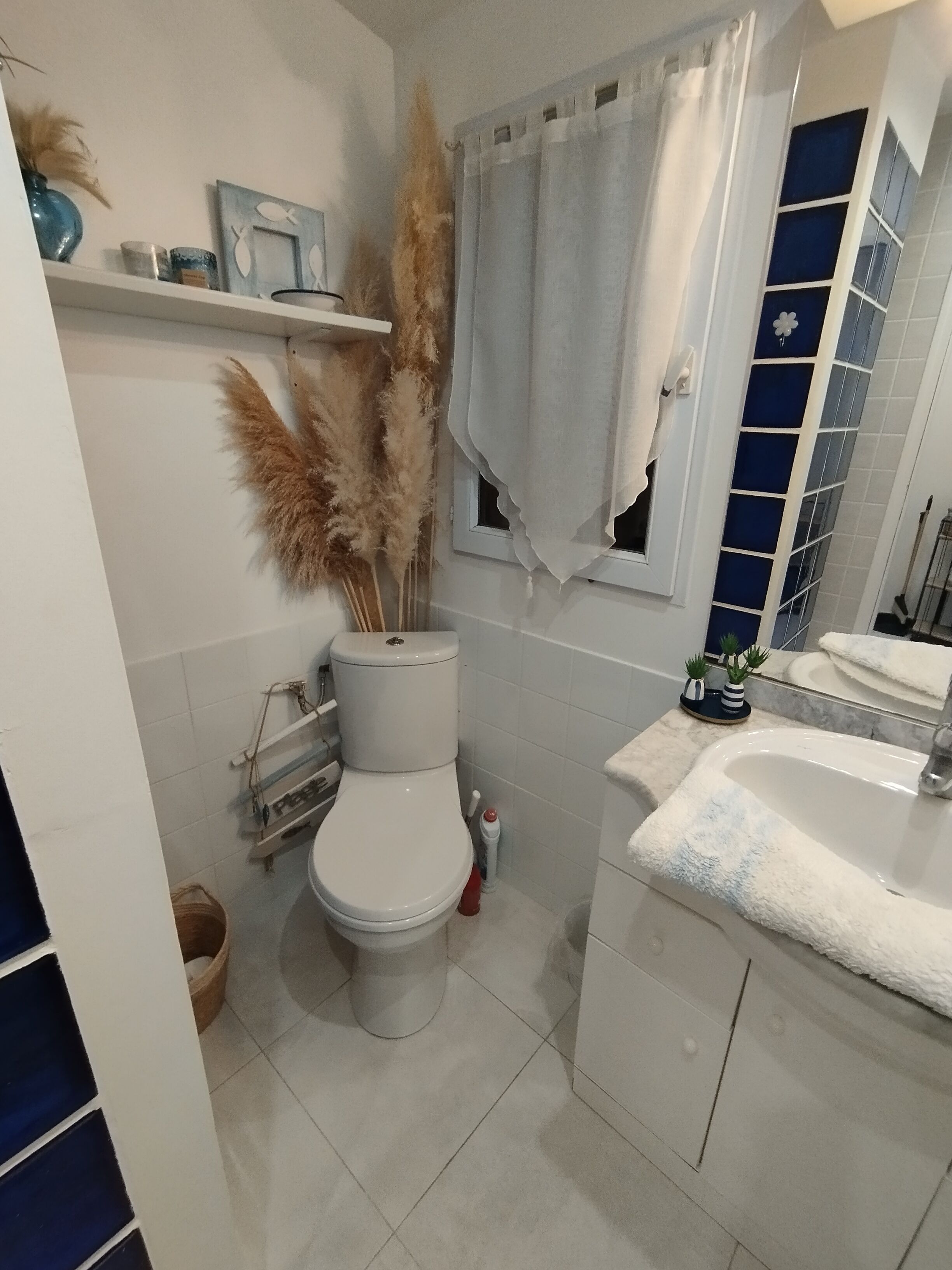 Douche, sèche-cheveux, serviettes fournies, papier toilette