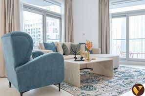 Appartement luxueux, vue sur la ville | Aire de séjour