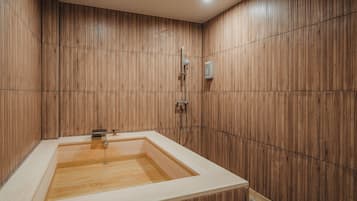 Honeymoon Double Room | Bathroom | Free toiletries, hair dryer, bathrobes, slippers