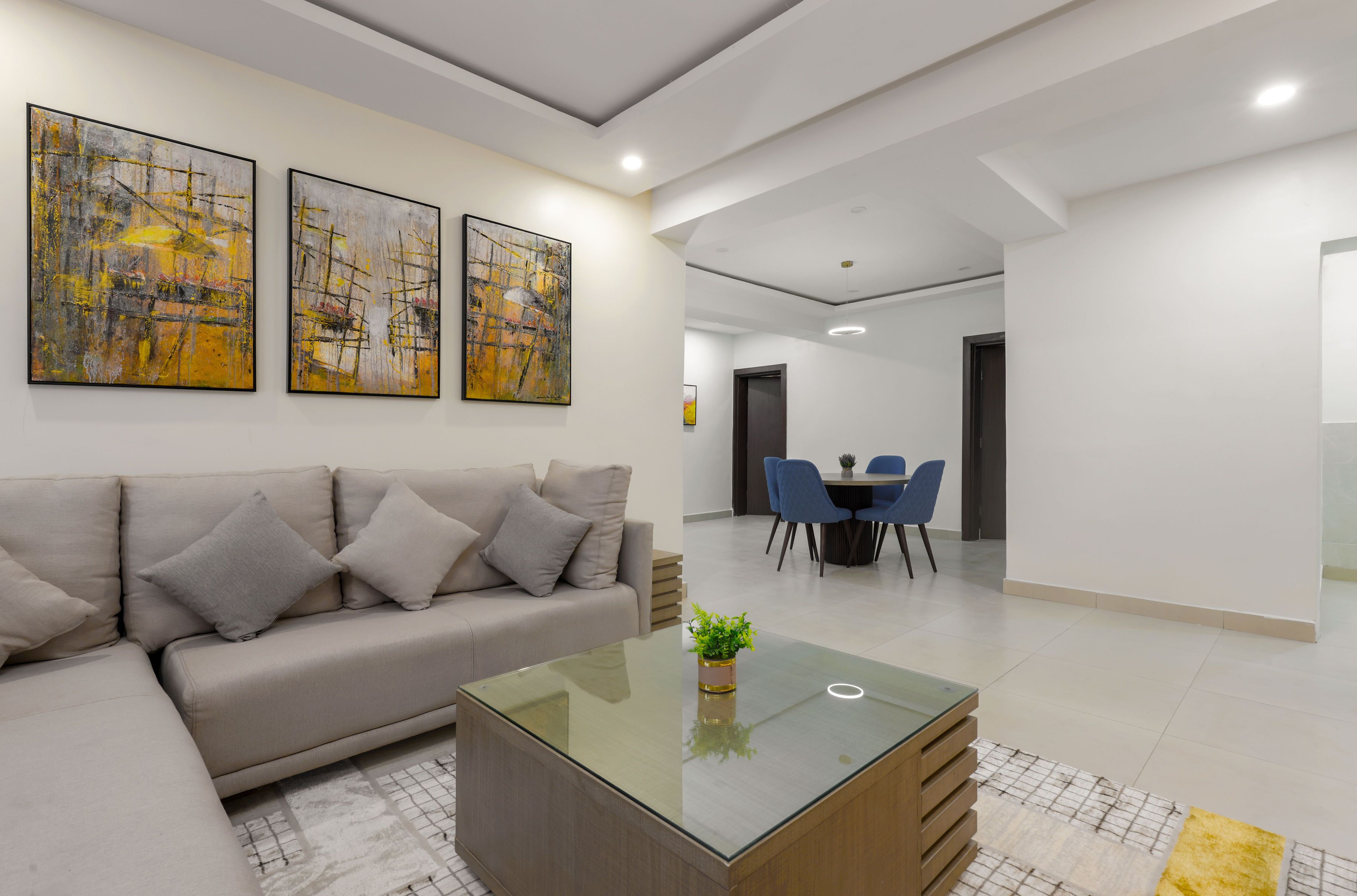 Suite de lujo, vista a la ciudad | Área de sala de estar