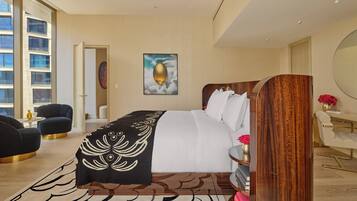 Signature suite, 1 slaapkamer | Italiaanse Frette-lakens, luxe beddengoed, donsdekens