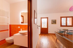 Ducha, secador de pelo y toallas